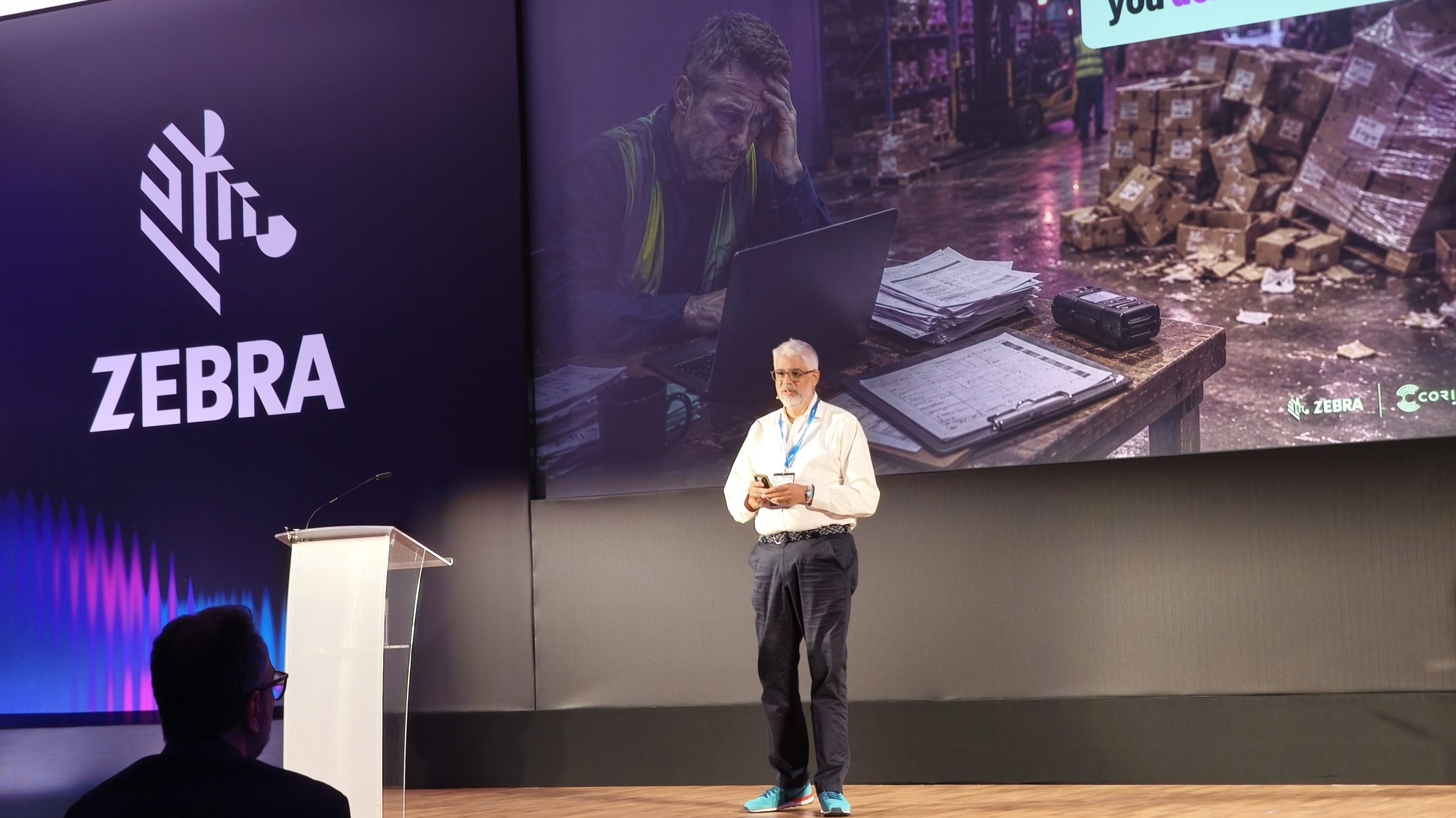 Philip Leslie presenting at the Zebra RFID Forum in Warsaw, May 2026